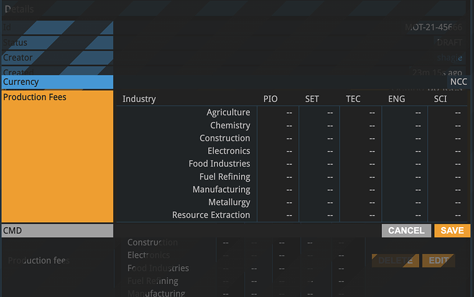 YI-705c motion - change production fees