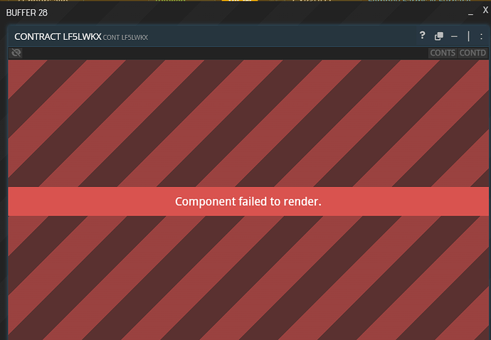 Cont failed to render